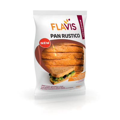Тёмный нарезанный хлеб с низким содержанием белка 400г (Pan Rustico) Flavis